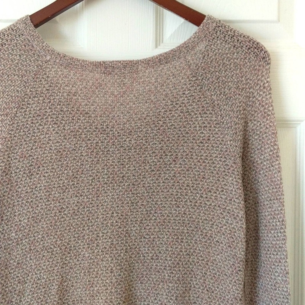 American Eagle Marled Knit Long Sleeve V-neck Sweater Top Mauve Gray Small - Picture 10 of 10